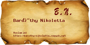 Baróthy Nikoletta névjegykártya