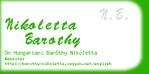 nikoletta barothy business card